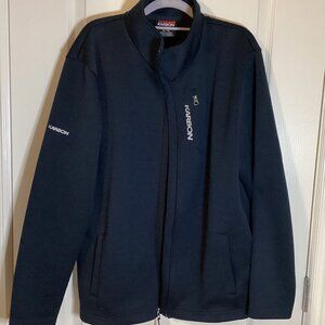 KARBON Men's Sweater Warm Jacket Size XL Full Front Zip Ski Skiing Navy Blue